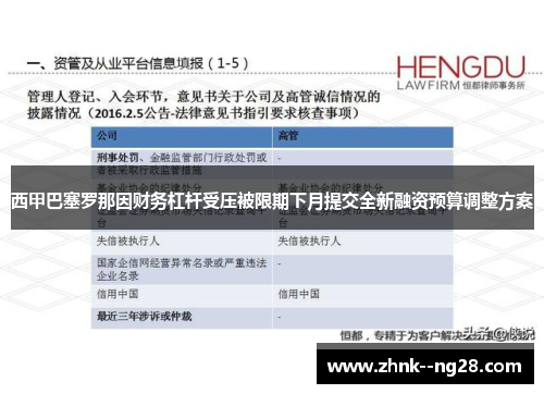 西甲巴塞罗那因财务杠杆受压被限期下月提交全新融资预算调整方案